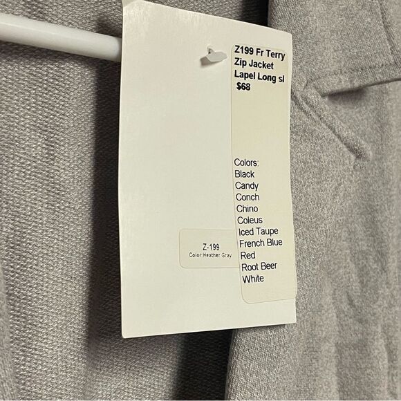 Bordado Women’s Terry Zip Jacket lapel Heather gray size Medium M blazer - Picture 3 of 4